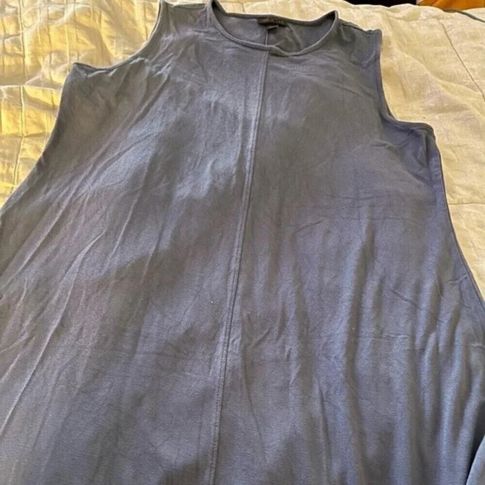 J Jill Wearever Collection rayon blend sleeveless blue maxi dress.